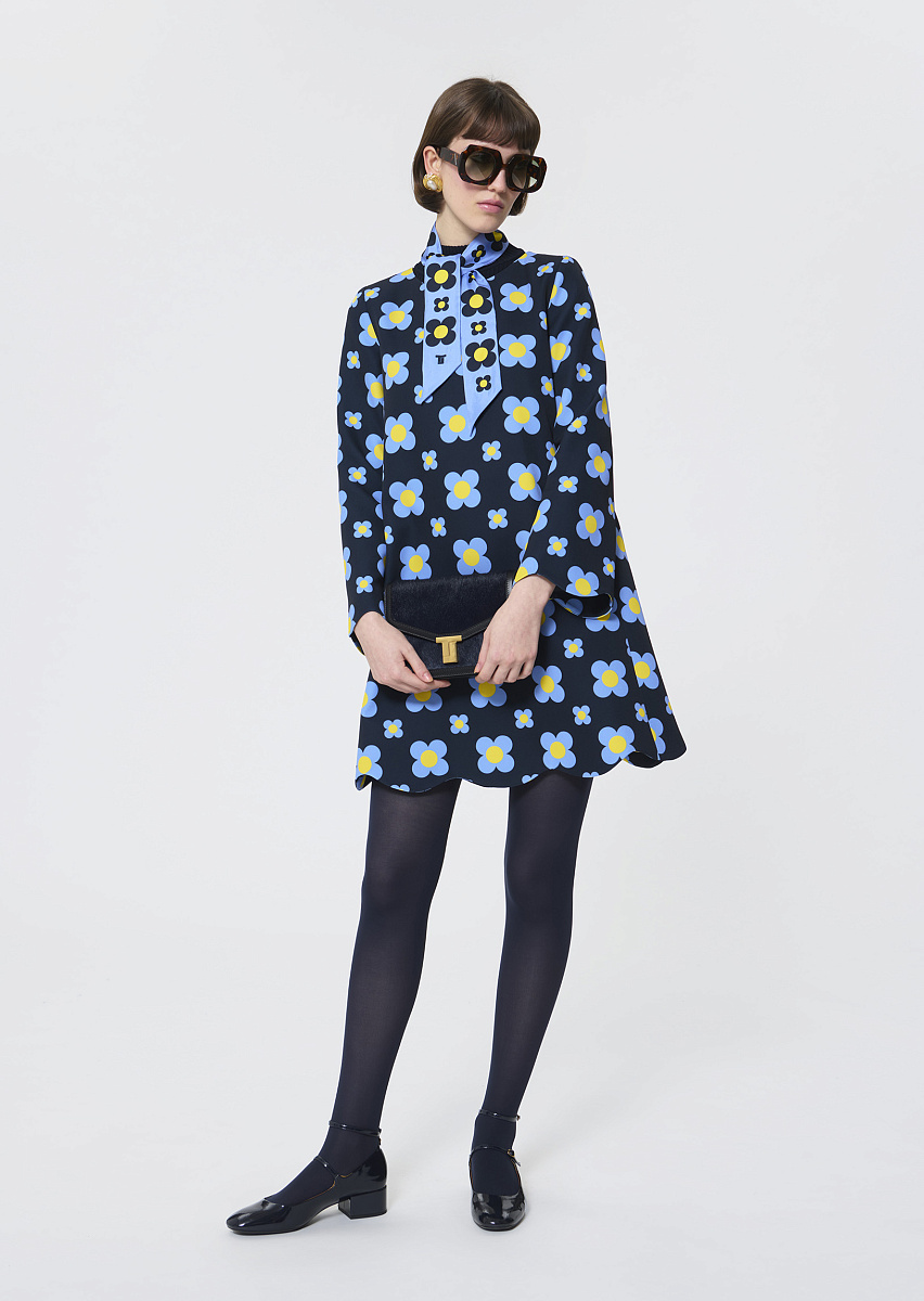 Ruoda темно-синее платье с цветочным принтом