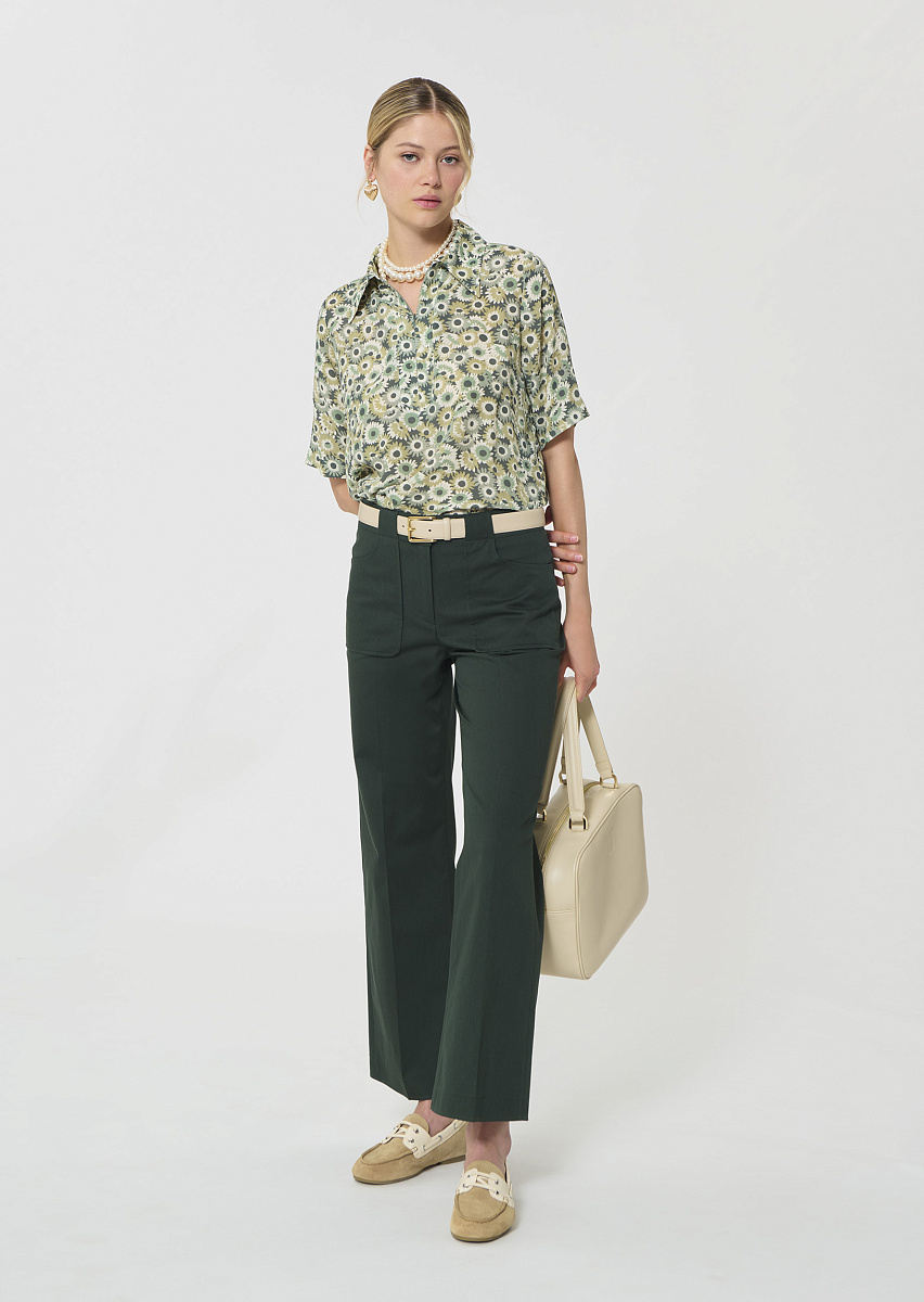 Tonina зеленый топ с цветочным принтом