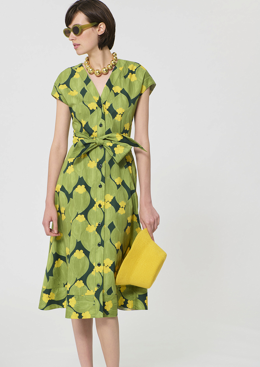 Rosia темно-зеленое платье с цветочным принтом