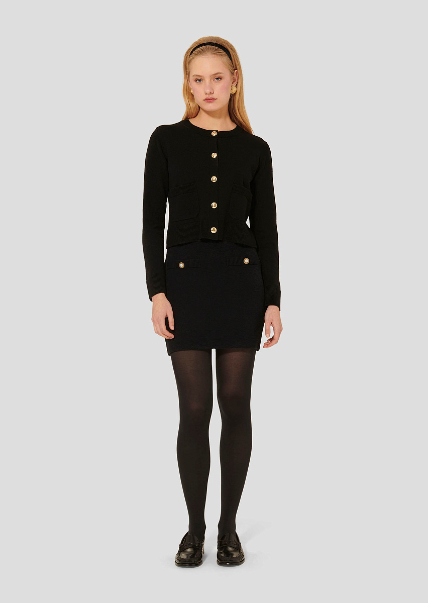 Черный кардиган Gyslain из шерсти Черный кардиган Gyslain из шерсти