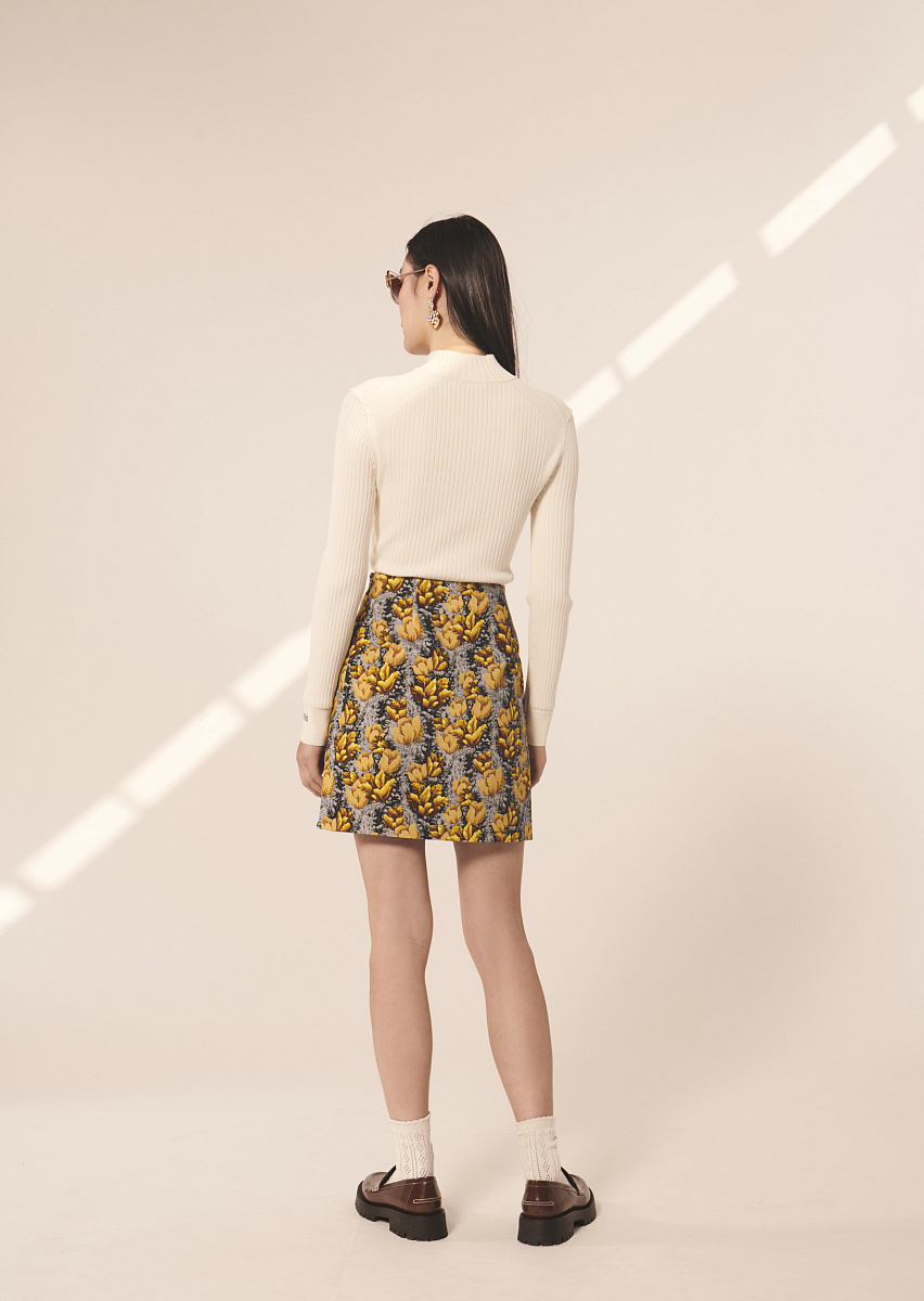 Javana серая юбка с цветочным принтом Javana серая юбка с цветочным принтом