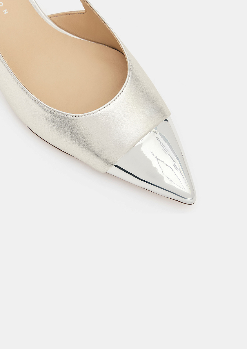 Kaia туфли из кожи серебристого цвета с эффектом металлик