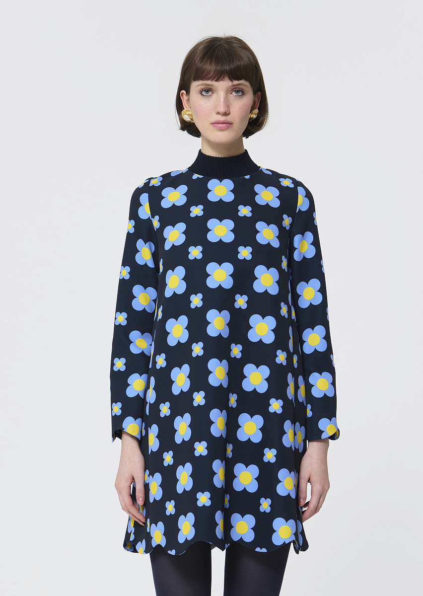 Ruoda темно-синее платье с цветочным принтом