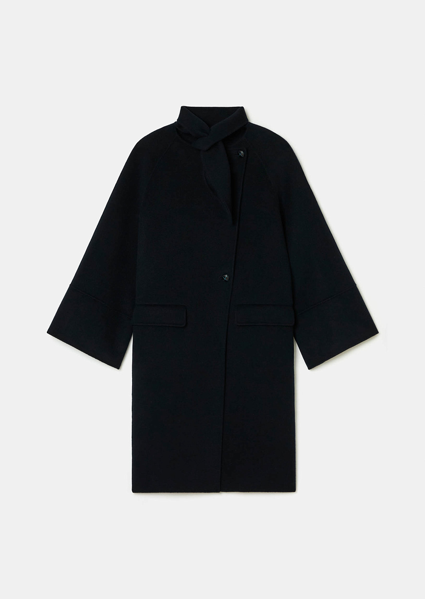 Mocca двустороннее темно-синее пальто