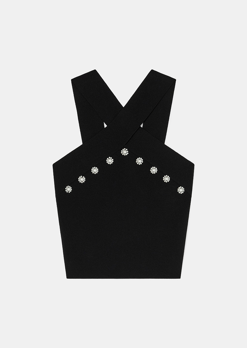 Prana черный топ из трикотажа