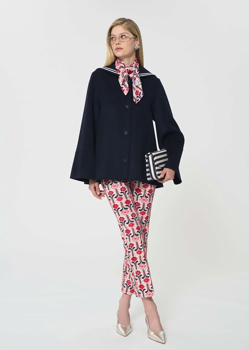 Melody полупальто темно-синего цвета из двусторонней шерсти