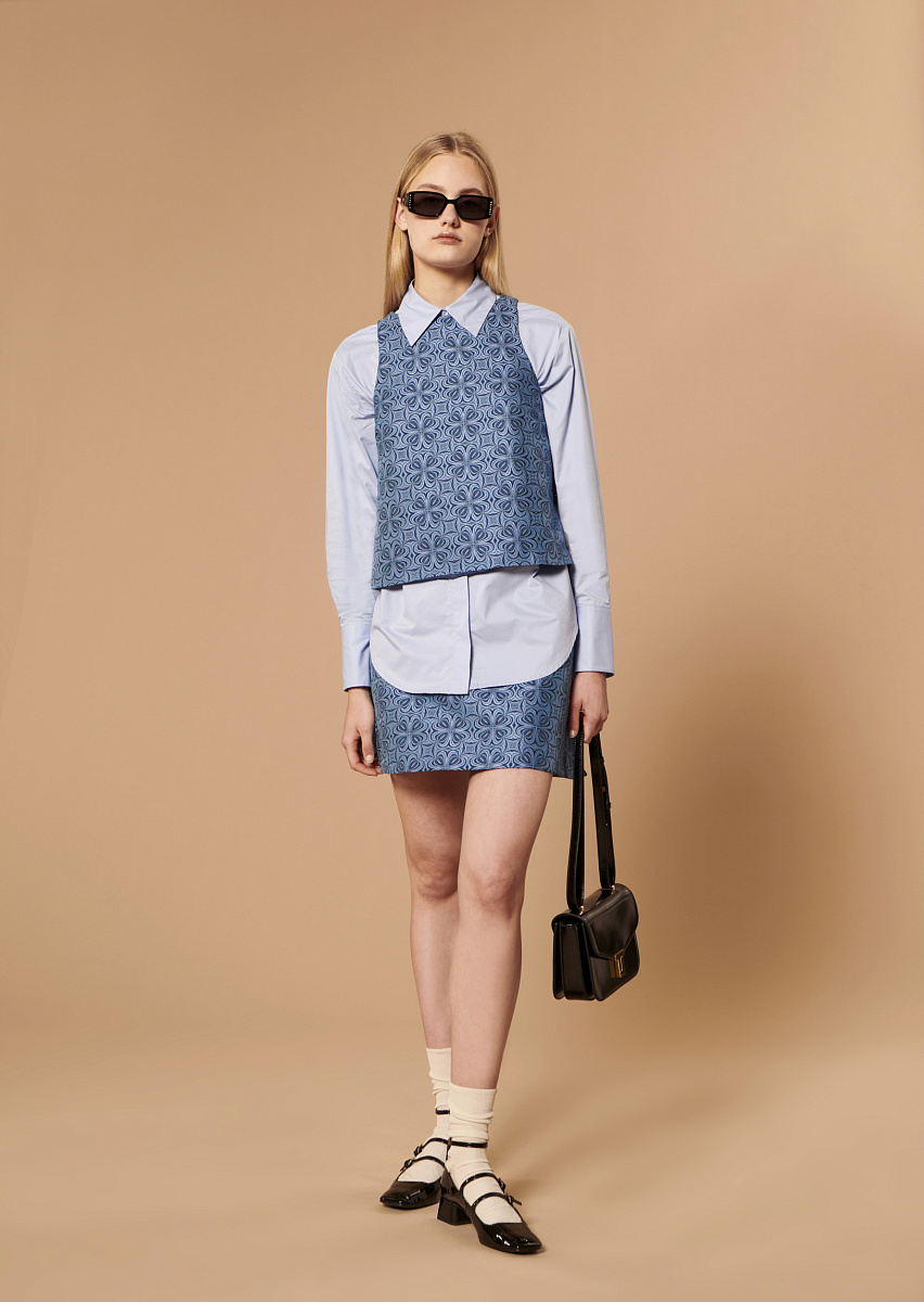 Clarence небесно-голубая блуза из поплина Clarence небесно-голубая блуза из поплина