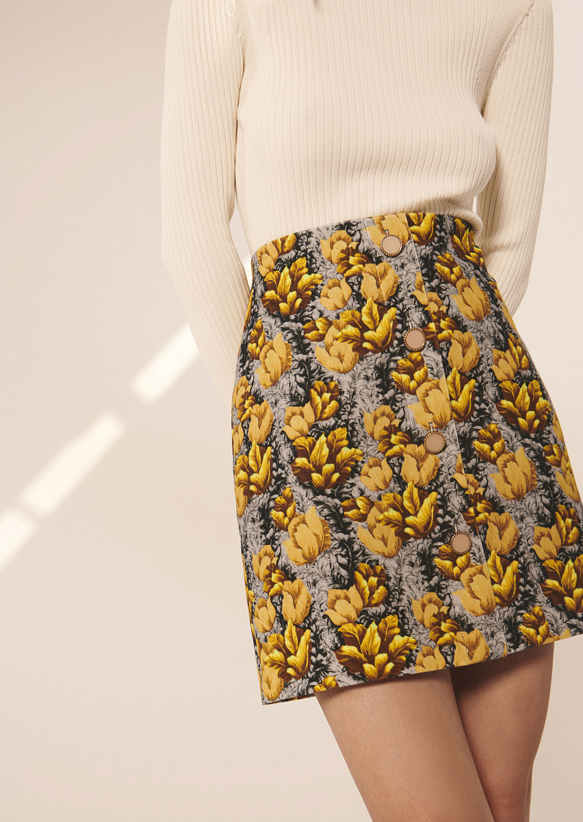 Javana серая юбка с цветочным принтом Javana серая юбка с цветочным принтом