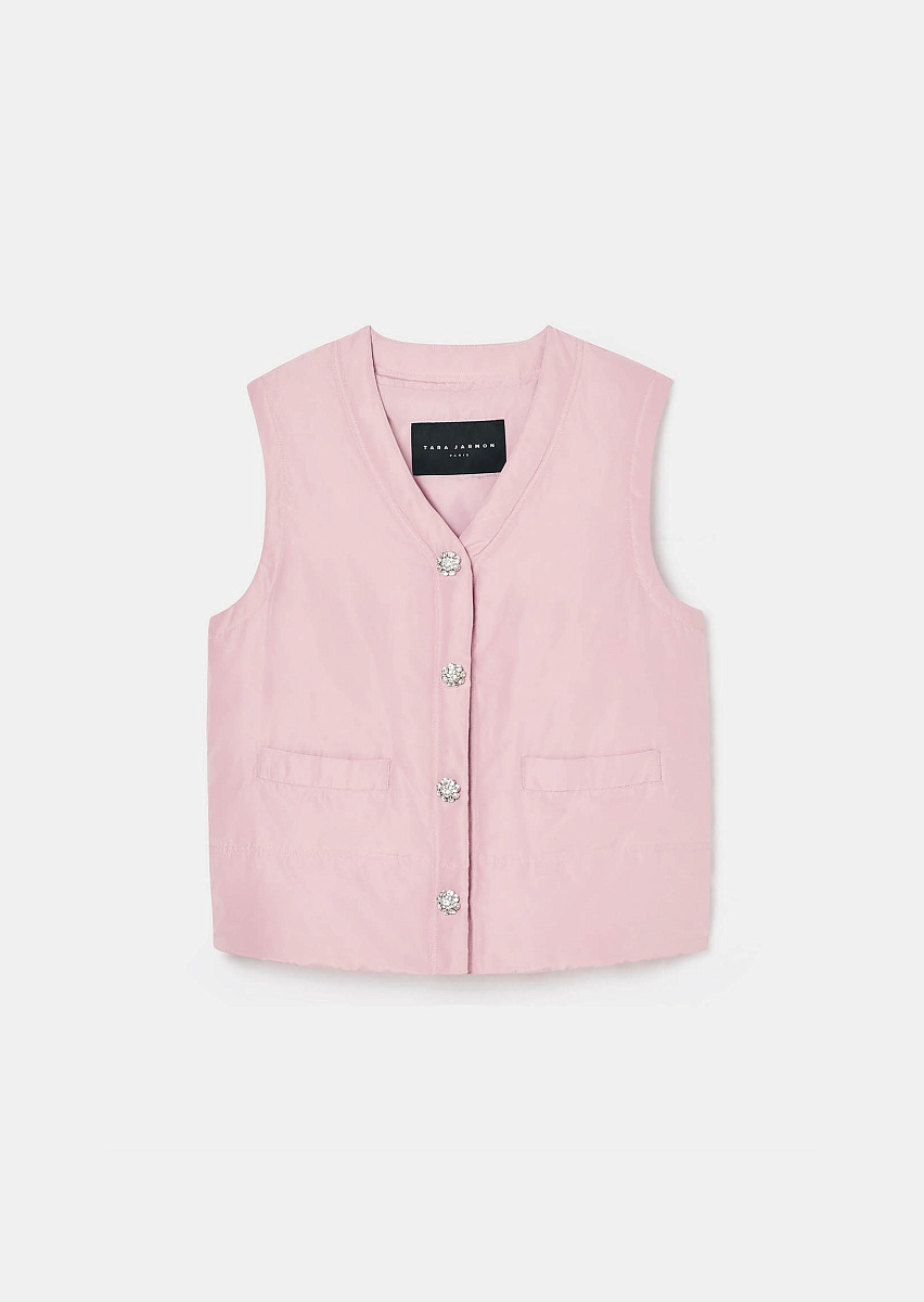 Матово-розовый пуховик Dario без рукавов