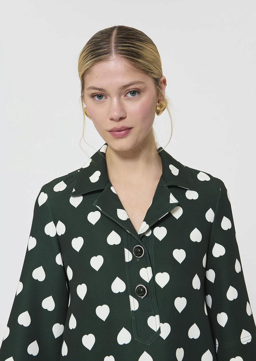 Ross зеленое платье с узором в виде сердец Ross зеленое платье с узором в виде сердец