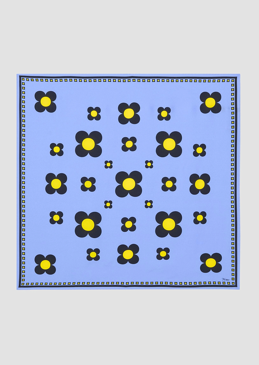 Eve небесно-голубой платок из шелка с принтом