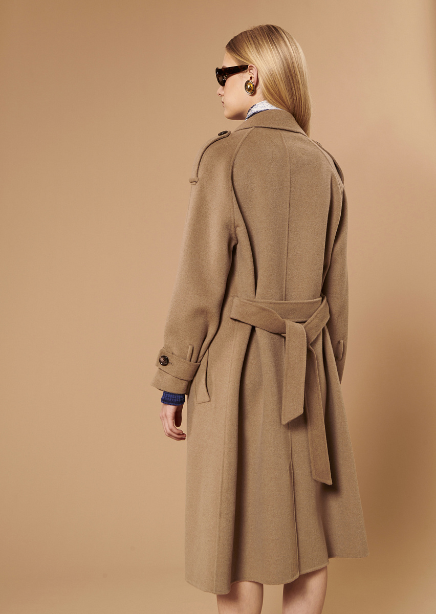 Ivane бежевый тренч из двусторонней шерсти