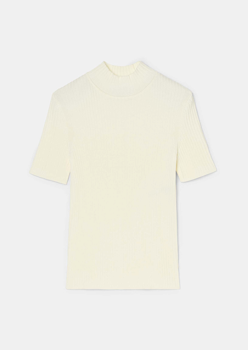 Джемпер Perla из трикотажа в рубчик цвета экрю