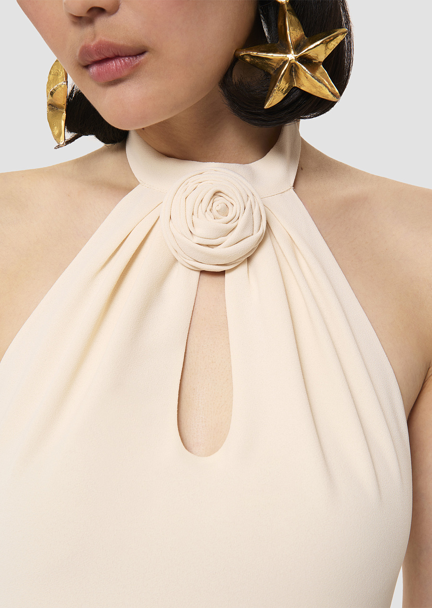 Платье Rosanne из крепа в цвете экрю