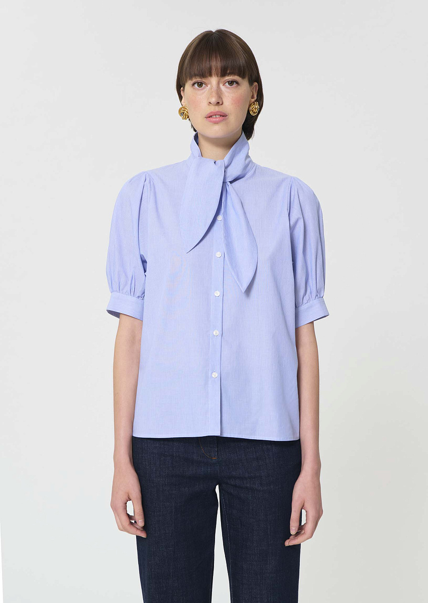 Candyce голубая блуза в полоску