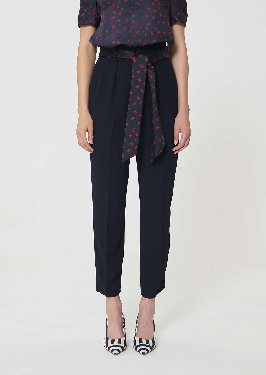 Paga брюки темно-синего цвета из струящегося крепа Paga брюки темно-синего цвета из струящегося крепа