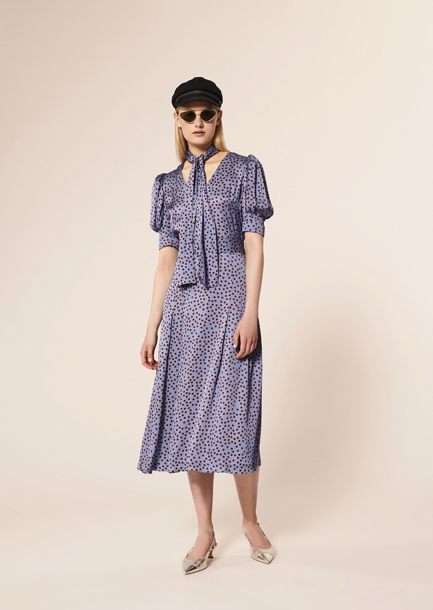 Ranya атласное платье с принтом в горошек