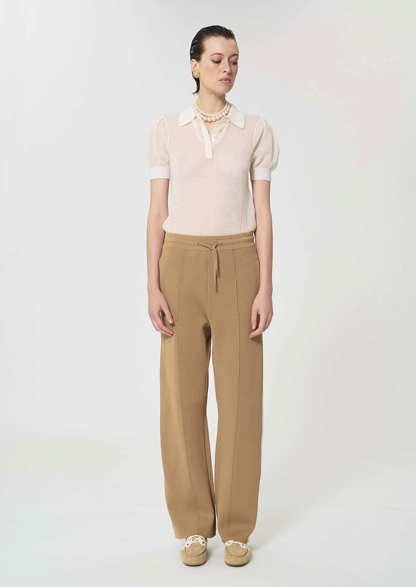 Parker бежевые брюки из технологичного трикотажа