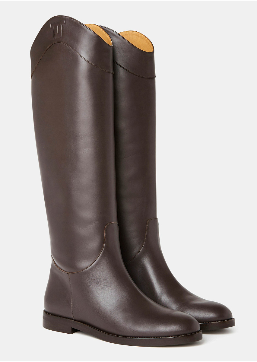 Сапоги из кожи Kayleigh в коричневом цвете