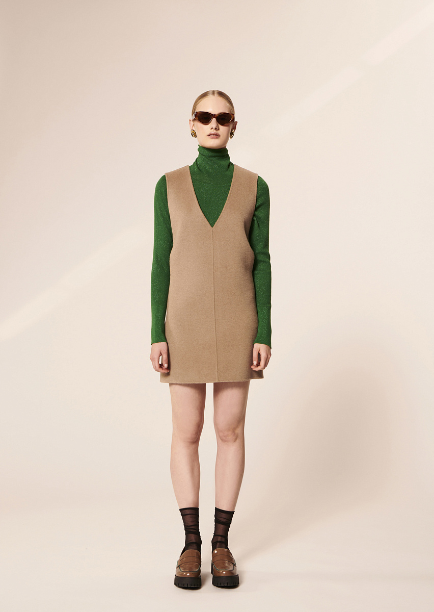 Roma бежевое платье из двусторонней шерсти Roma бежевое платье из двусторонней шерсти