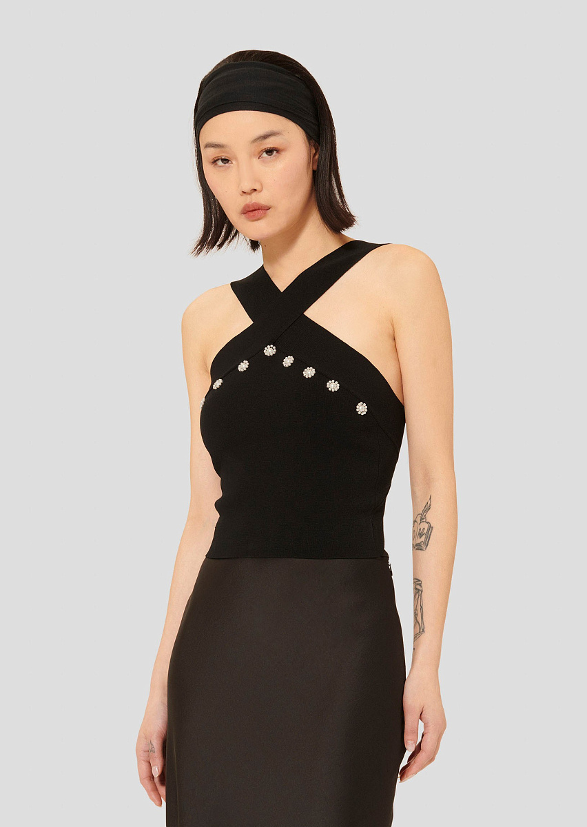 Prana черный топ из трикотажа