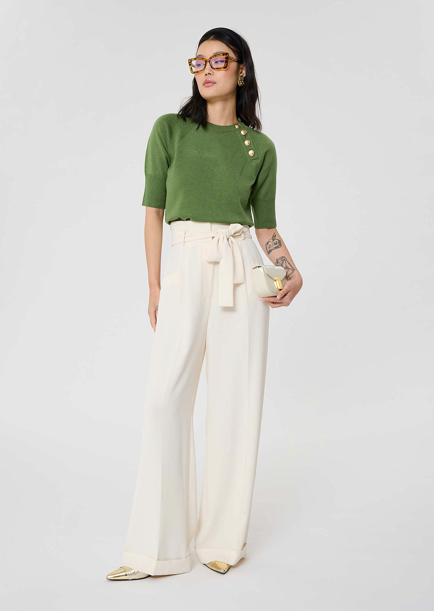 Джемпер из смесовой шерсти в зеленом цвете Джемпер из смесовой шерсти в зеленом цвете