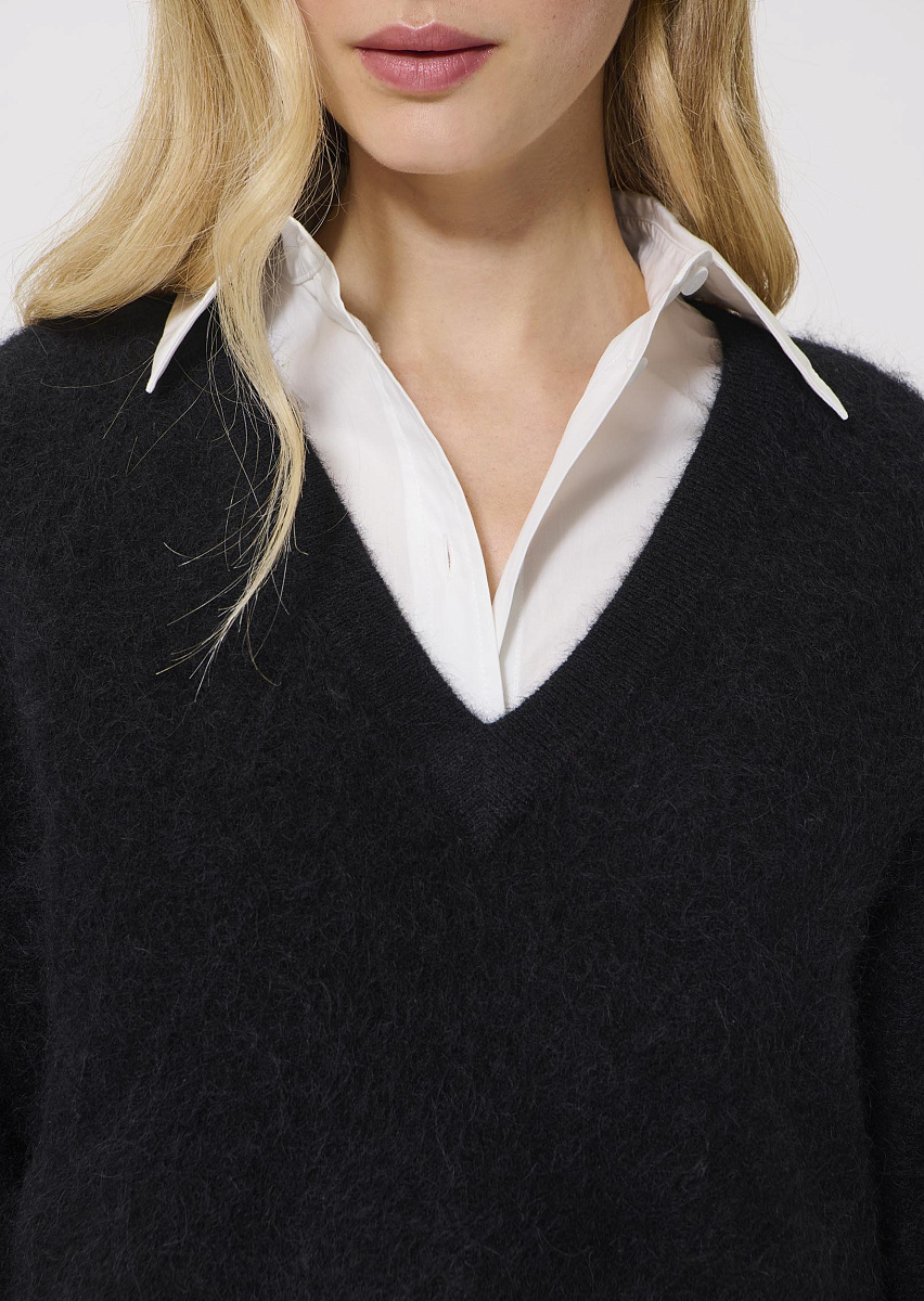 Paz пуловер с шерстью альпака в черном цвете