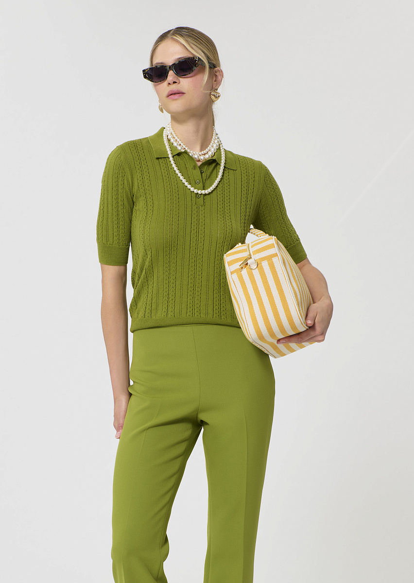 Pamina зеленый джемпер из шелковистого хлопка