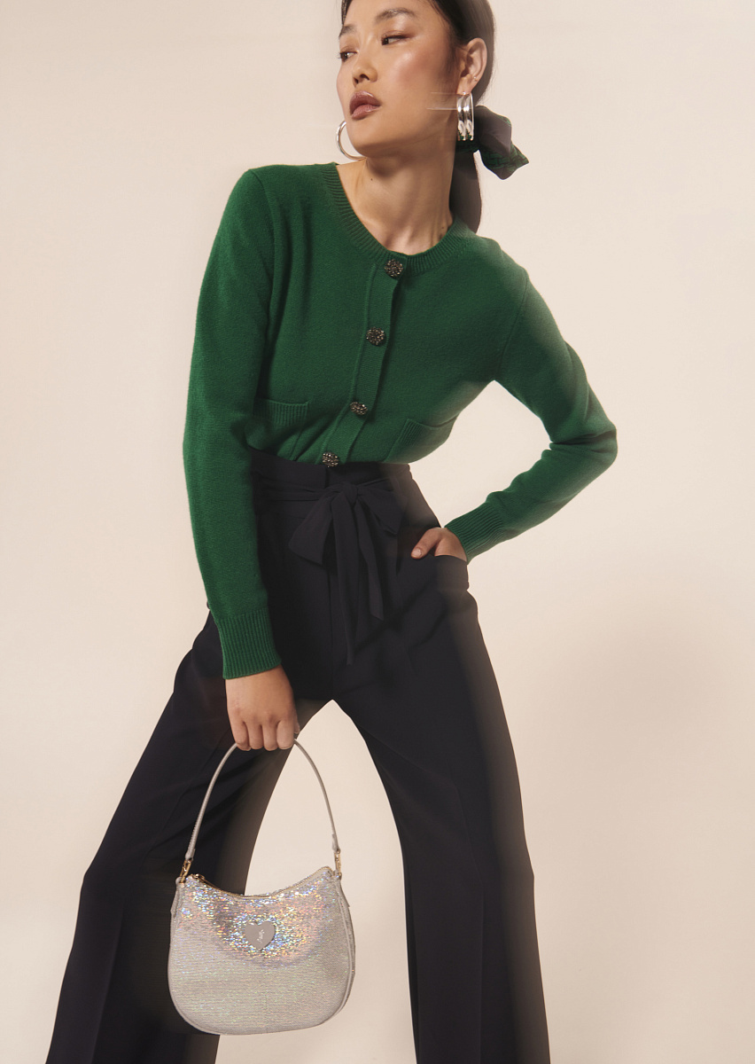 Pyla темно-синие брюки из крепа Pyla темно-синие брюки из крепа