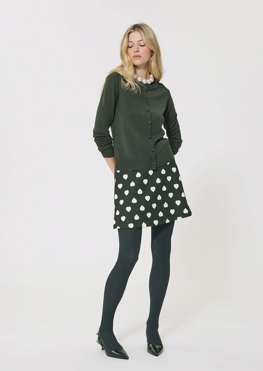 Ginno зеленый кардиган из шерсти мериноса