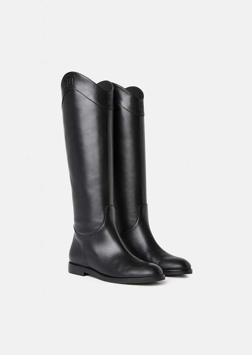 Черные кожаные сапоги Kayleigh 