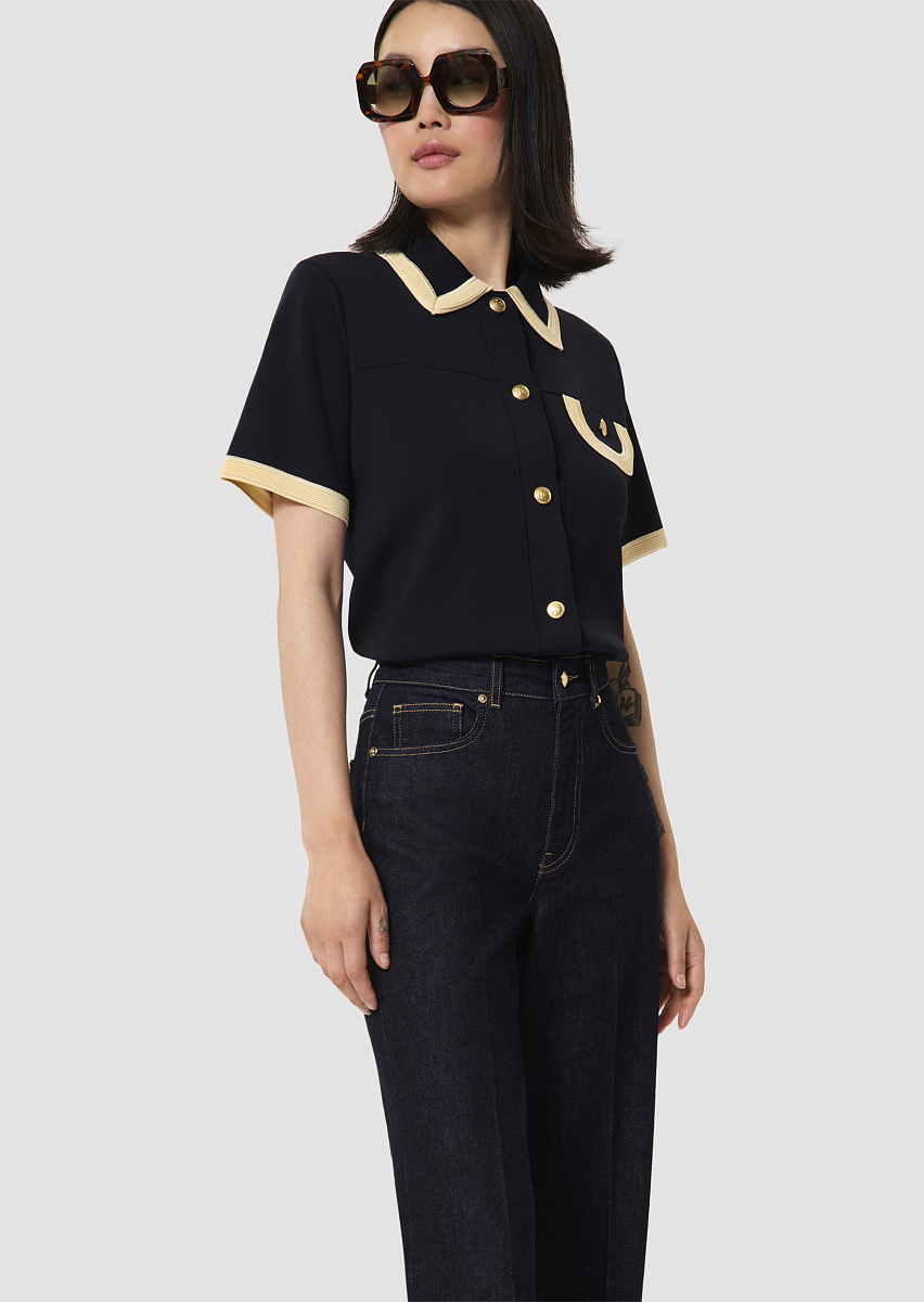 Pacha джемпер темно-синего цвета из плотного трикотажа