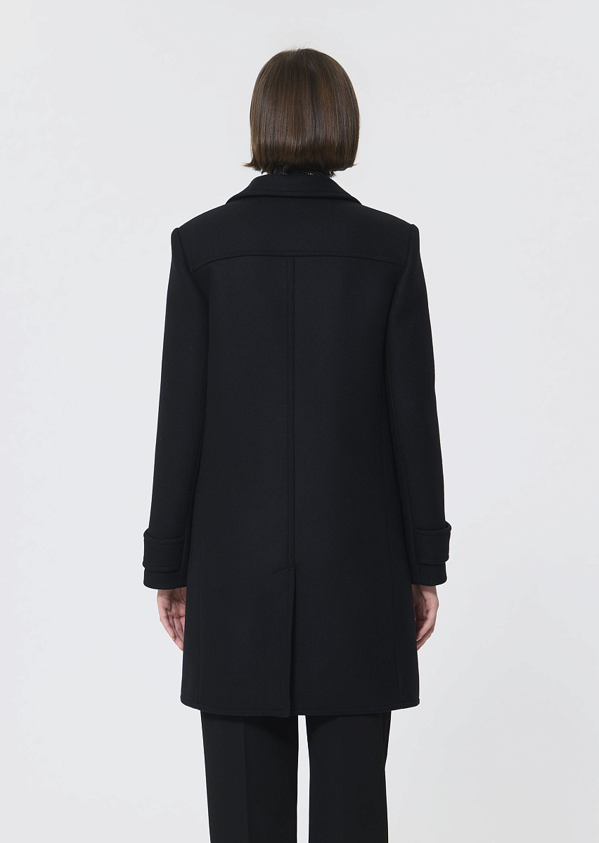 Manon черное пальто из шерстяного драпа
