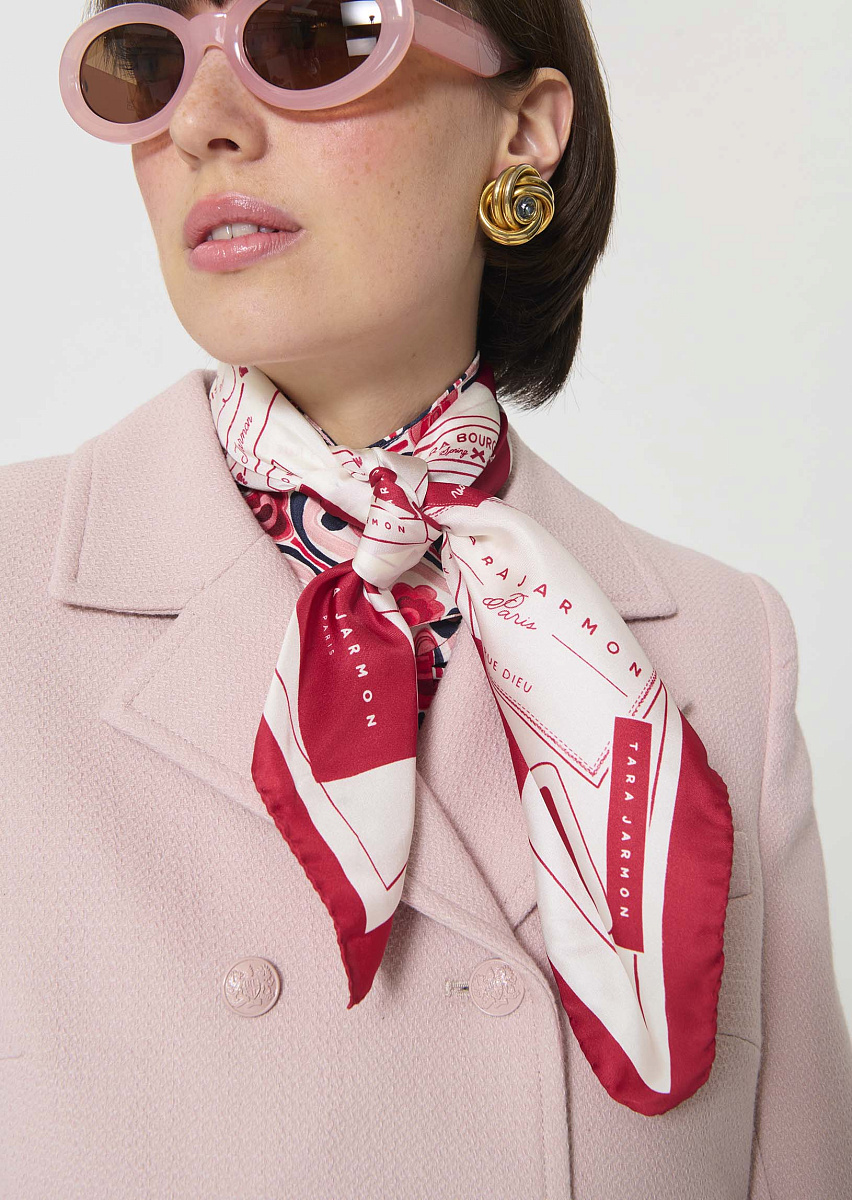 Eline шелковый платок с принтом в красном цвете