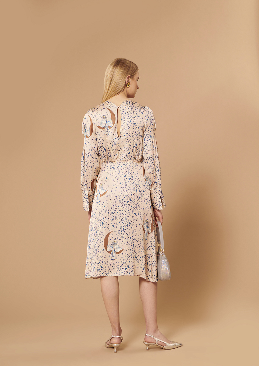 Rana бежевое платье с принтом Rana бежевое платье с принтом