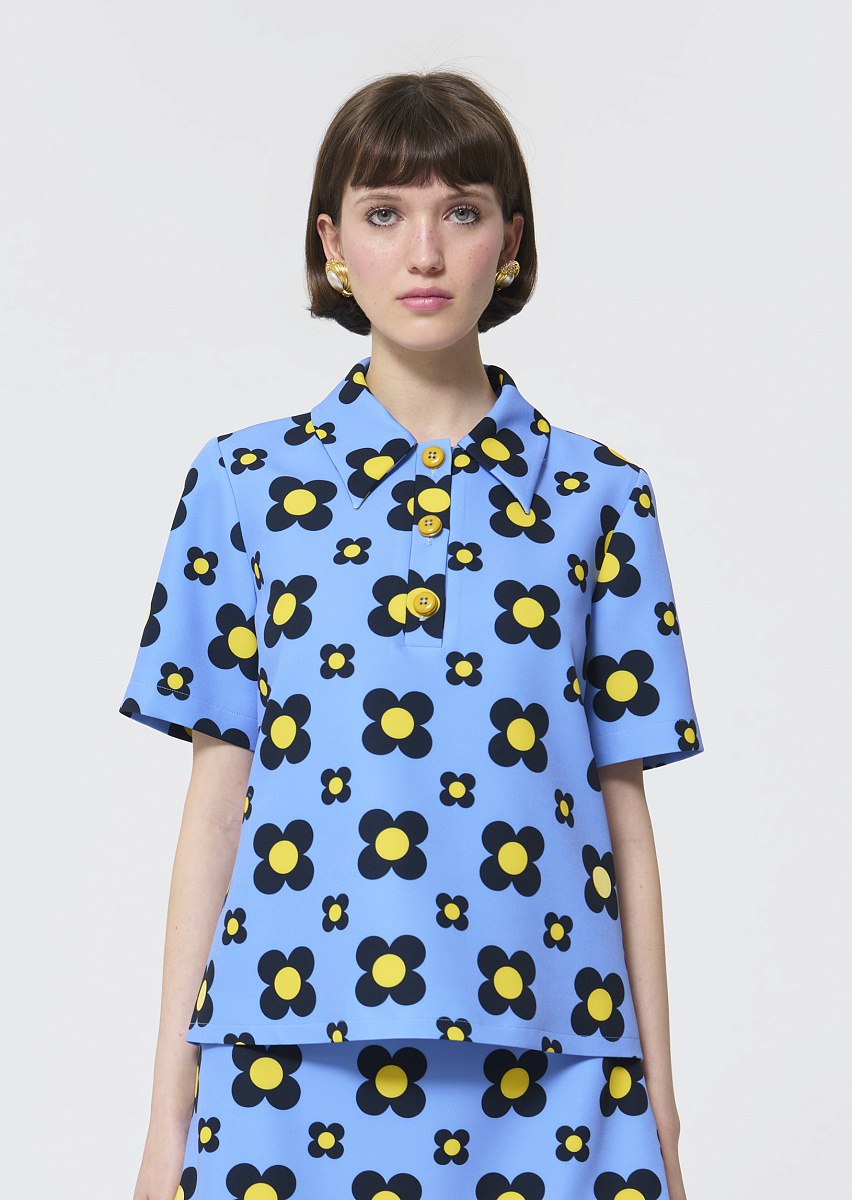 Tania небесно-голубой топ с цветочным принтом