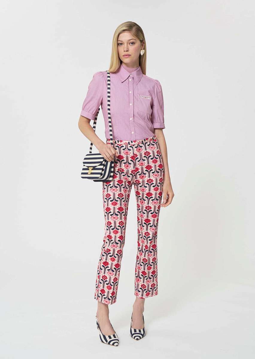 Celine розовая блуза в тонкую полоску