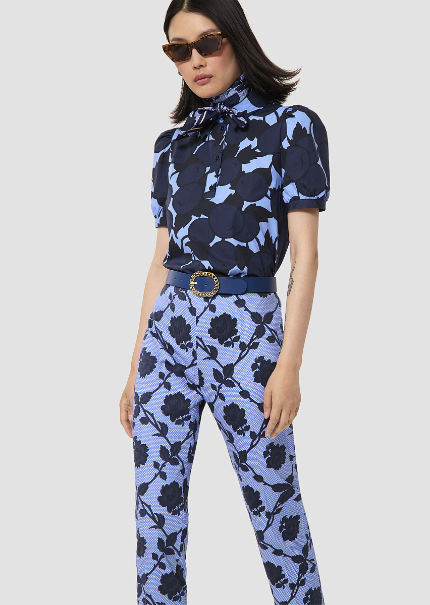 Синий топ Titouan с принтом в виде вишен Синий топ Titouan с принтом в виде вишен