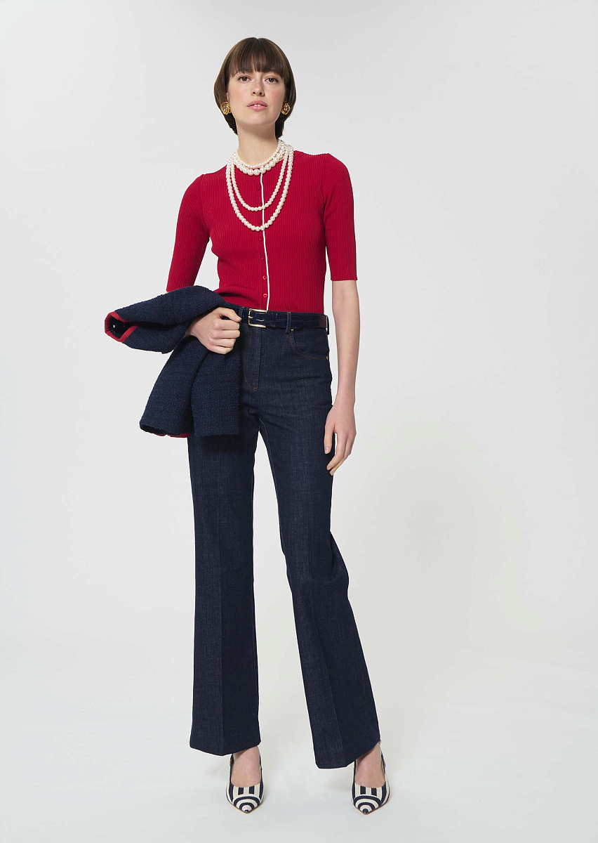 Gipsy красный кардиган в рубчик