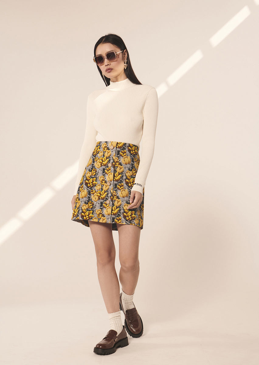 Javana серая юбка с цветочным принтом Javana серая юбка с цветочным принтом