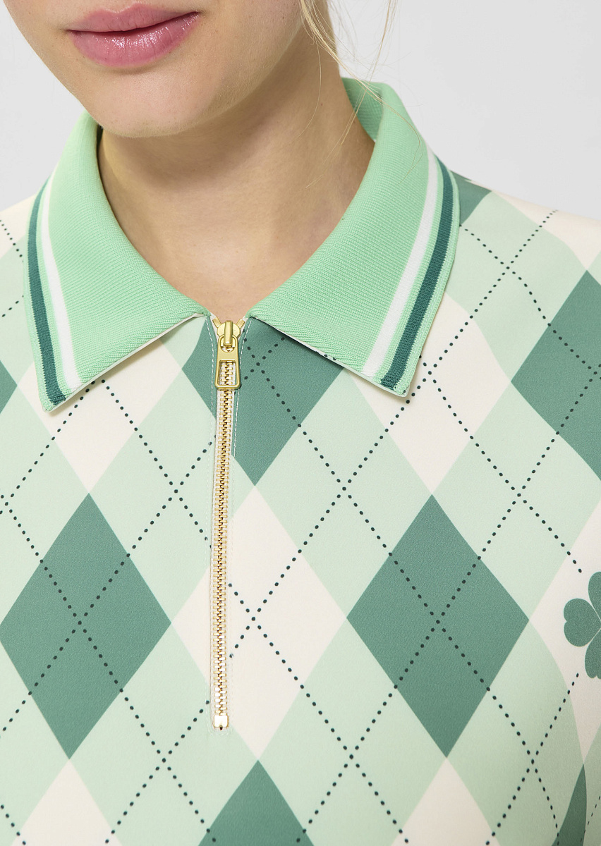 Tiago зеленый топ с ромбовидным принтом