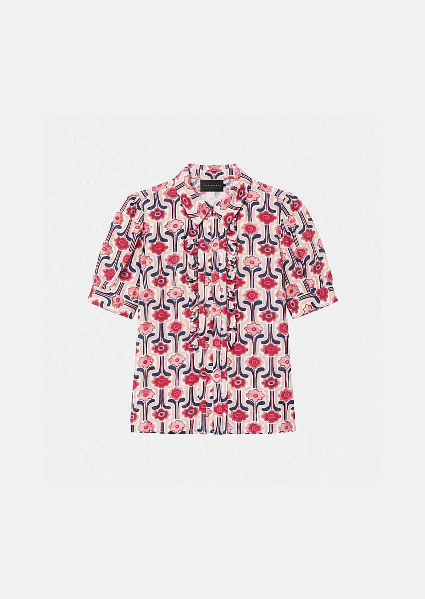 Theodora нежно-розовый топ с ретро-принтом