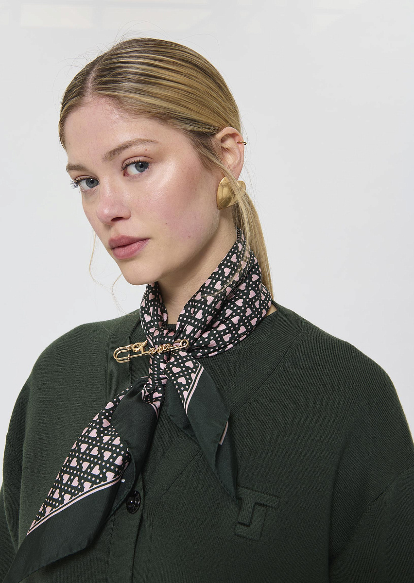 Effy темно-зеленый платок из шелка с принтом Effy темно-зеленый платок из шелка с принтом