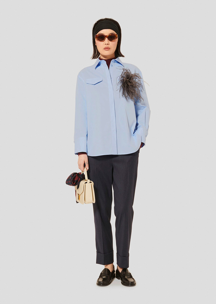 Carlotta небесно-голубая блуза из поплина