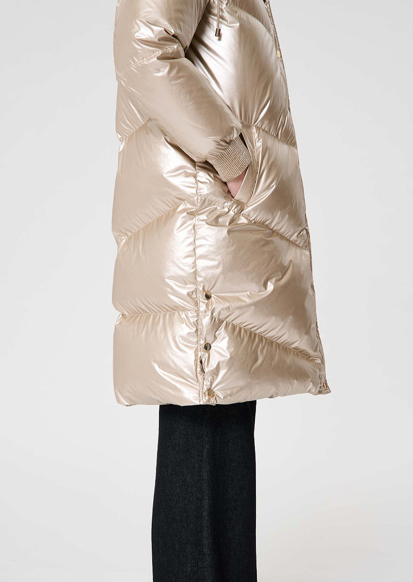 Золотистый пуховик Darcy с эффектом металлик Золотистый пуховик Darcy с эффектом металлик
