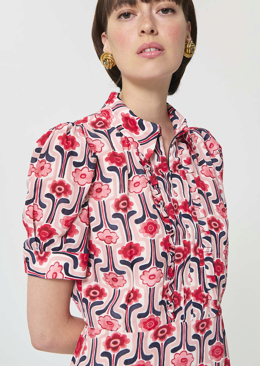 Ricci бледно-розовое платье с ретро-принтом