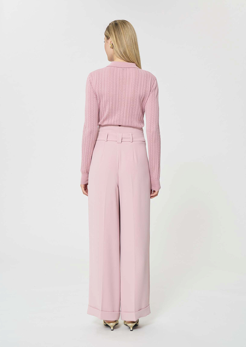 Pia брюки из струящегося крепа бледно-розового цвета