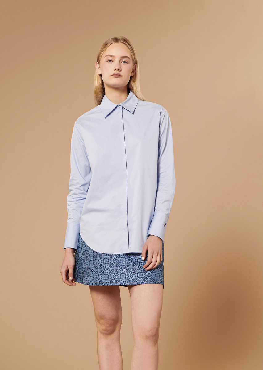 Clarence небесно-голубая блуза из поплина Clarence небесно-голубая блуза из поплина