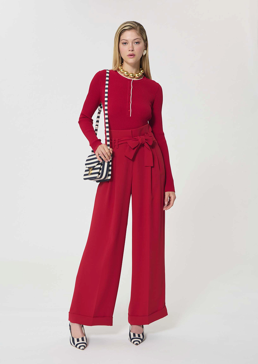 Pia красные брюки из струящегося крепа