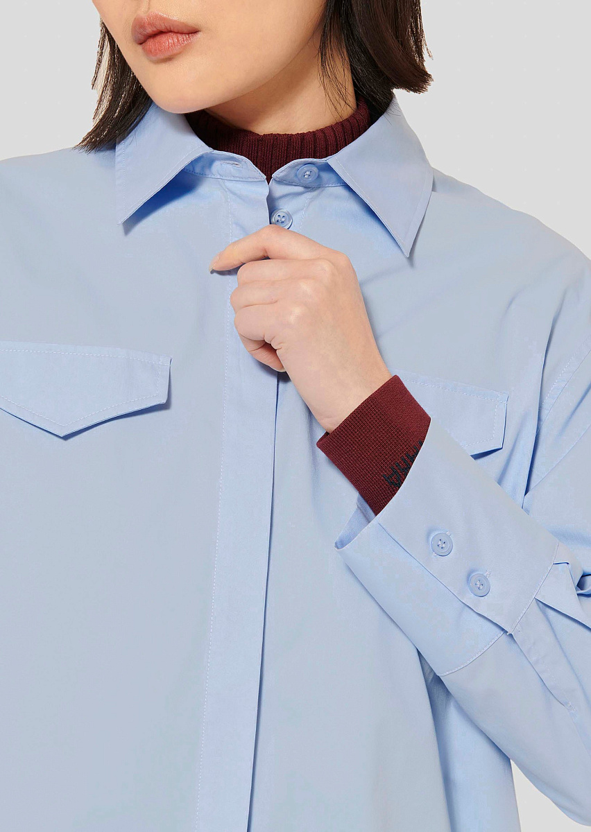 Carlotta небесно-голубая блуза из поплина